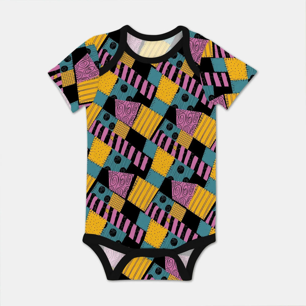 Halloween Patchwork Cartoon Bodysuit , Halloween Patchwork Cartoon Bodysuit - Newborn / Short Sleeve