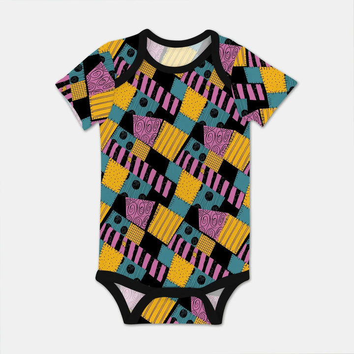 Halloween Patchwork Cartoon Bodysuit , Halloween Patchwork Cartoon Bodysuit - Newborn / Short Sleeve