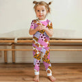 Halloween Patchwork Two Piece Short Sleeve Pajama Set , Halloween Patchwork Two Piece Short Sleeve Pajama Set - 12-18M