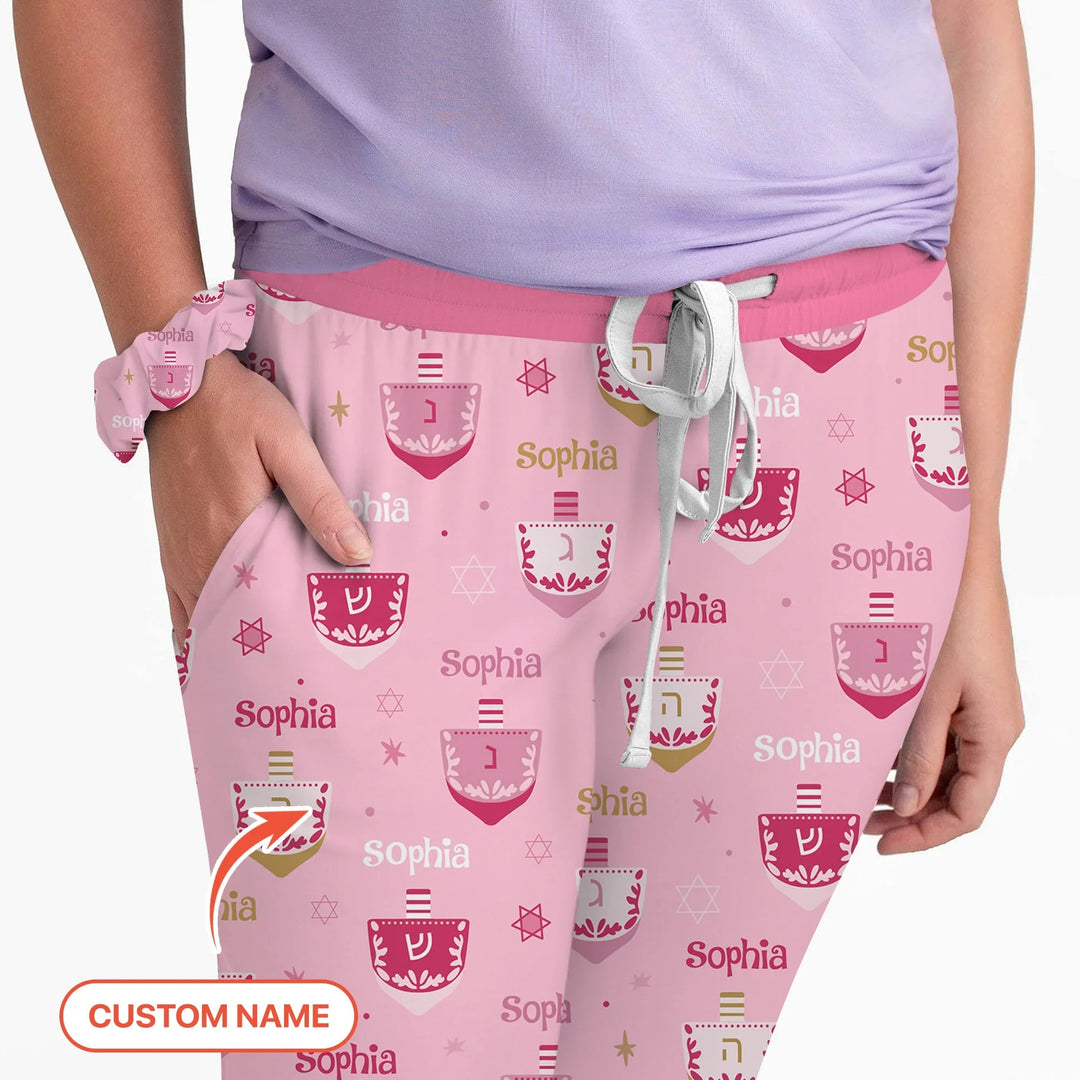 Hanukkah Dreidels Women Pajama Set , Hanukkah Dreidels Women Pajama Set - Only Shirt / S