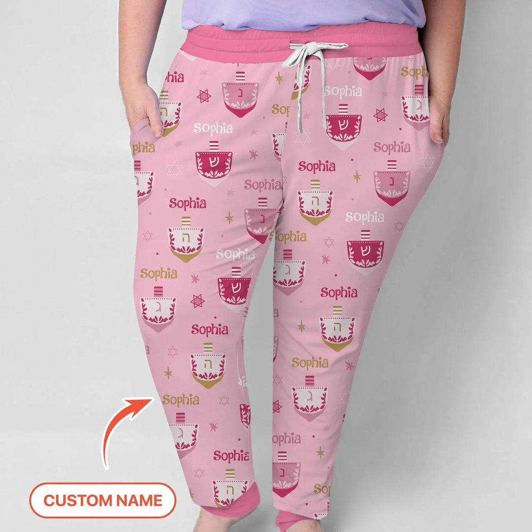 Hanukkah Dreidels Women Pajama Set , Hanukkah Dreidels Women Pajama Set - Only Shirt / S
