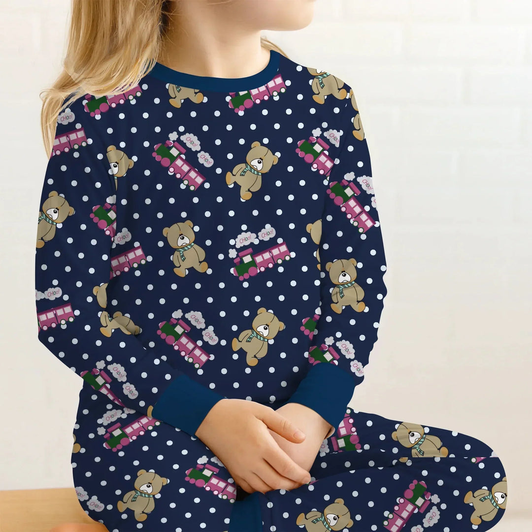 Huntrix Choo Choo Two Piece Long Sleeve Pajama Set , Huntrix Choo Choo Two Piece Long Sleeve Pajama Set - 12-18M