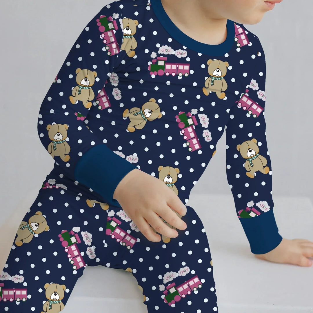Huntrix Choo Choo Two Piece Long Sleeve Pajama Set , Huntrix Choo Choo Two Piece Long Sleeve Pajama Set - 12-18M