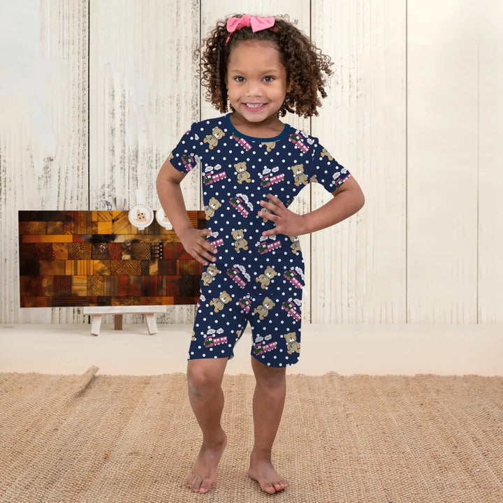 Huntrix Choo Choo Two Piece Short Sleeve Shorts Pajama Set , Huntrix Choo Choo Two Piece Short Sleeve Shorts Pajama Set - 12-18M