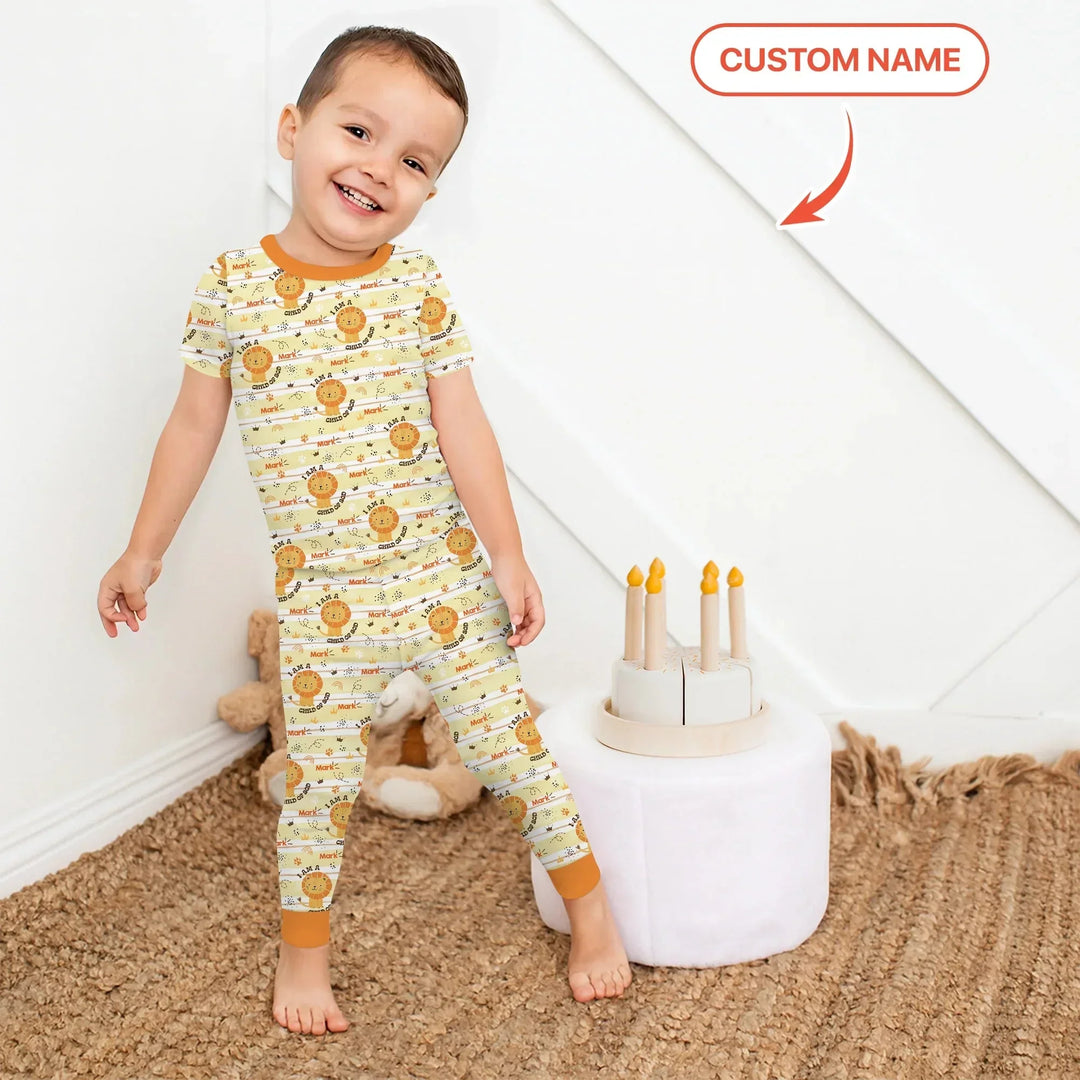 I Am A Child Of God Custom Name Boy Two Piece Short Sleeve Pajama Set , I Am A Child Of God Custom Name Boy Two Piece Short Sleeve Pajama Set - 12-18M