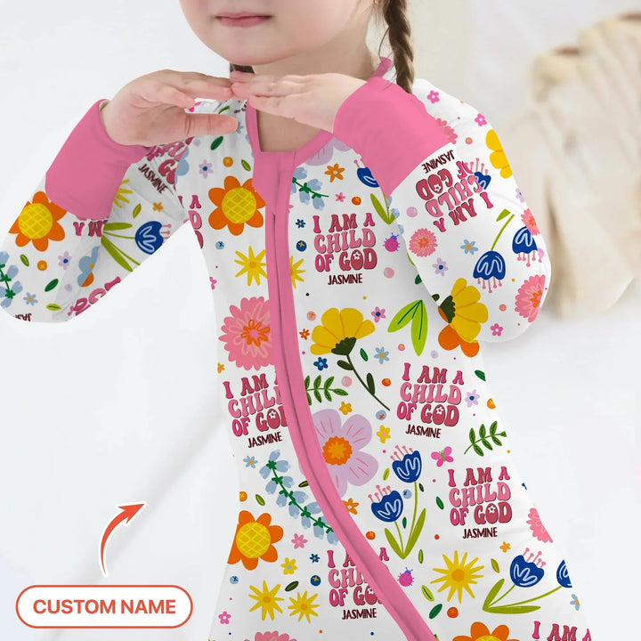 I Am A Child Of God Custom Name Girl Convertible Zippy , I Am A Child Of God Custom Name Girl Convertible Zippy - 0-3M