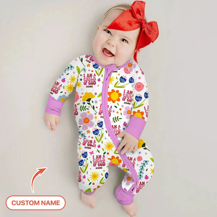I Am A Child Of God Custom Name Girl Convertible Zippy , I Am A Child Of God Custom Name Girl Convertible Zippy - 0-3M