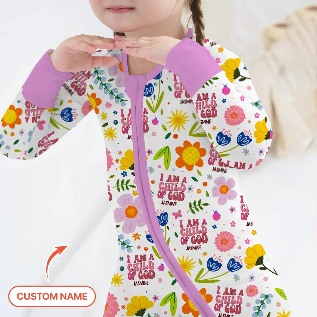 I Am A Child Of God Custom Name Girl Convertible Zippy , I Am A Child Of God Custom Name Girl Convertible Zippy - 0-3M