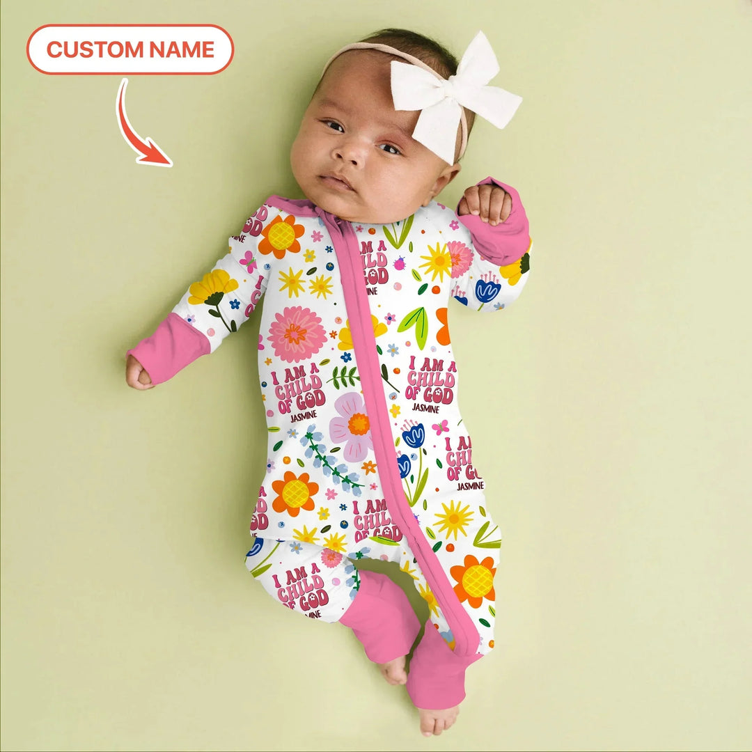 I Am A Child Of God Custom Name Girl Convertible Zippy , I Am A Child Of God Custom Name Girl Convertible Zippy - 0-3M