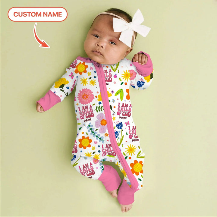 I Am A Child Of God Custom Name Girl Convertible Zippy , I Am A Child Of God Custom Name Girl Convertible Zippy - 0-3M