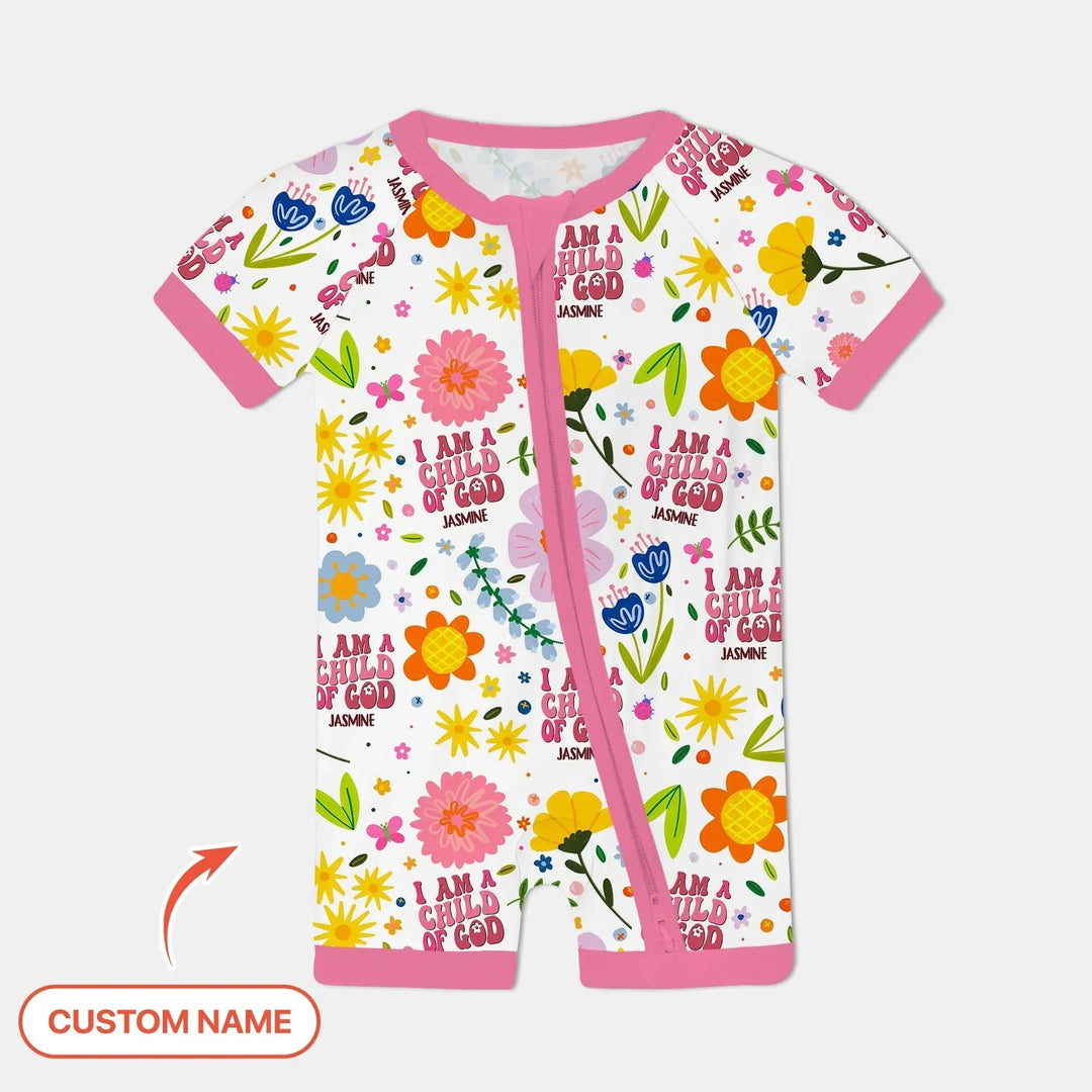 I Am A Child Of God Custom Name Girl Shorty Zippy , I Am A Child Of God Custom Name Girl Shorty Zippy - 0-3M