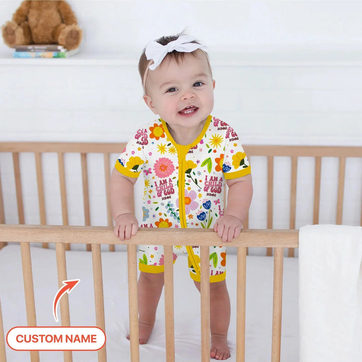 I Am A Child Of God Custom Name Girl Shorty Zippy , I Am A Child Of God Custom Name Girl Shorty Zippy - 0-3M