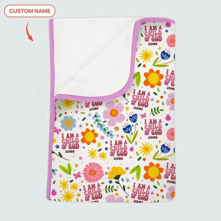 I Am A Child Of God Custom Name Girl Toddler Blanket , I Am A Child Of God Custom Name Girl Toddler Blanket - Default Title