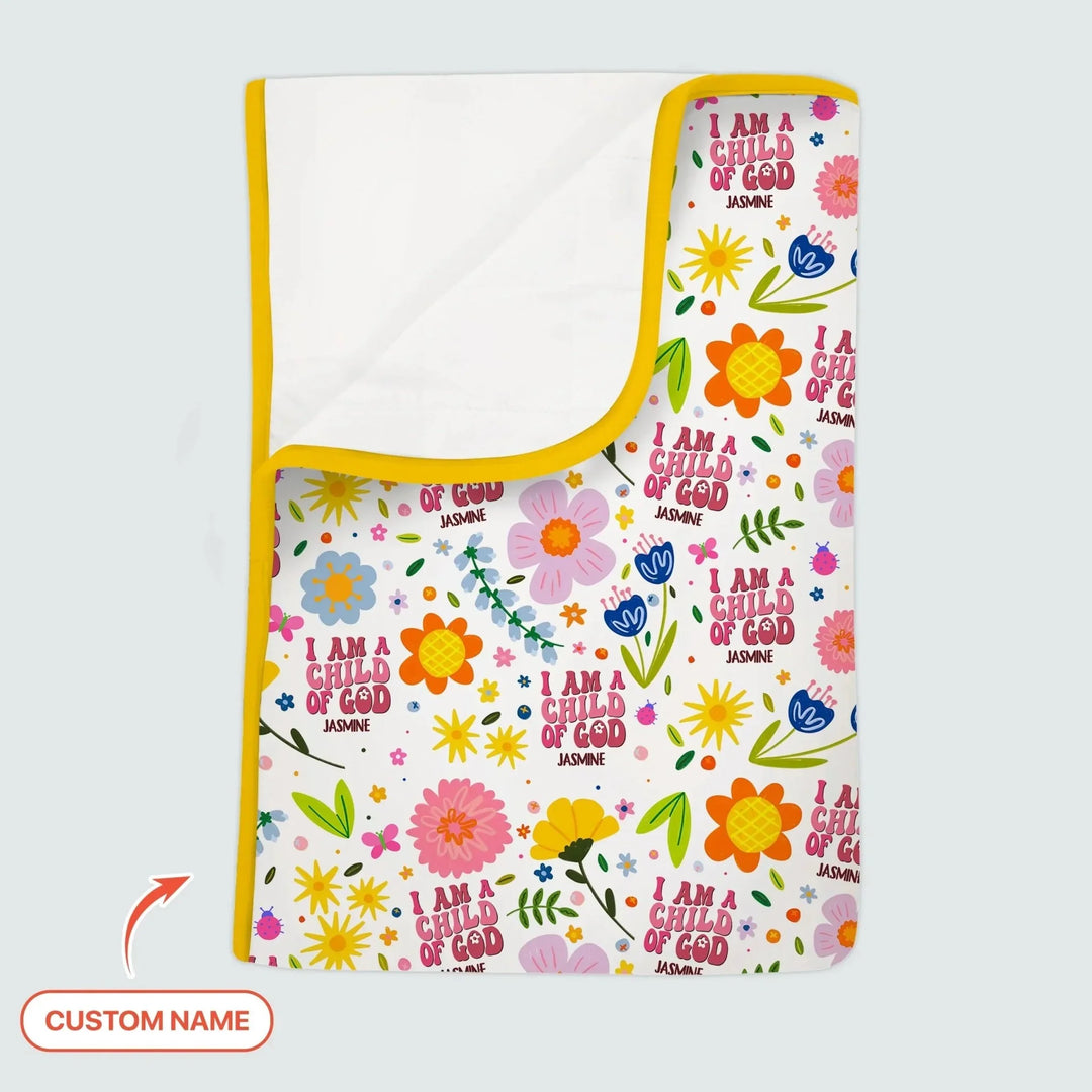I Am A Child Of God Custom Name Girl Toddler Blanket , I Am A Child Of God Custom Name Girl Toddler Blanket - Default Title