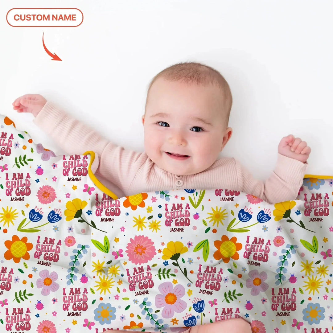 I Am A Child Of God Custom Name Girl Toddler Blanket , I Am A Child Of God Custom Name Girl Toddler Blanket - Default Title