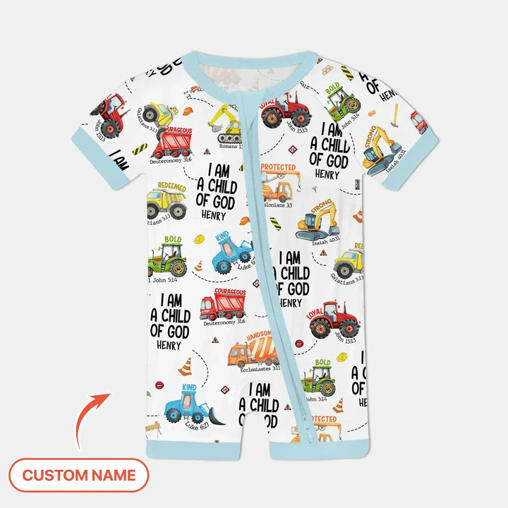 I Am A Child Of God Custom Name Shorty Zippy , I Am A Child Of God Custom Name Shorty Zippy - 0-3M