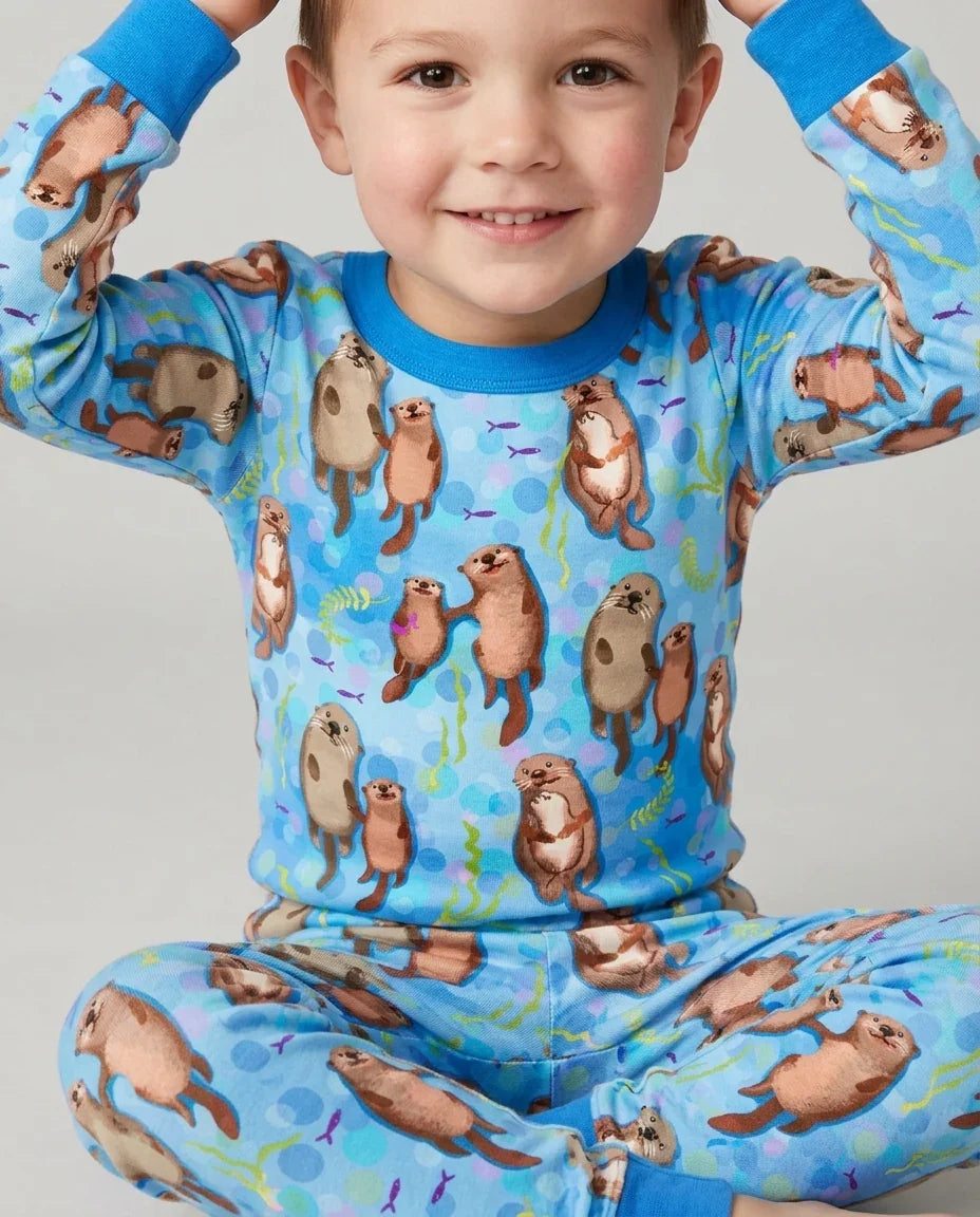 Otterly Together Bamboo Two Piece Long Sleeve Pajama Set