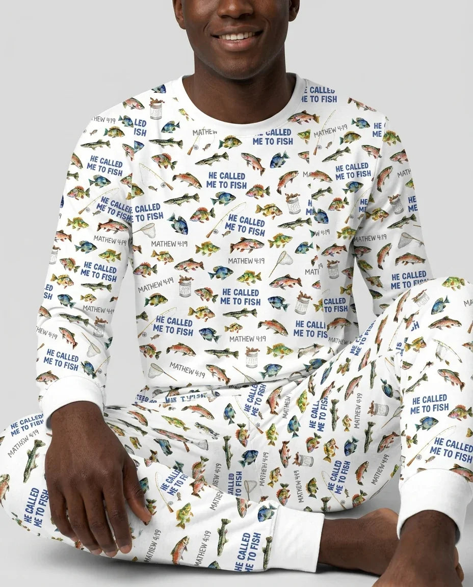 He Called Me To Fish Daddy & Me Matching Men's Pajama Set