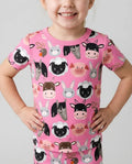 Farm Friends Family Matching Bamboo Two Piece Short Sleeve Shorts Pajama Set