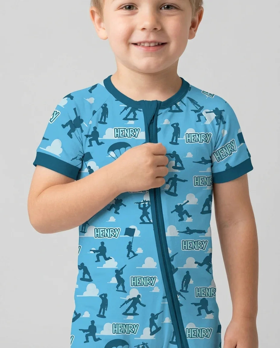 Army Men Memorial Day Bamboo Shorty Zippy
