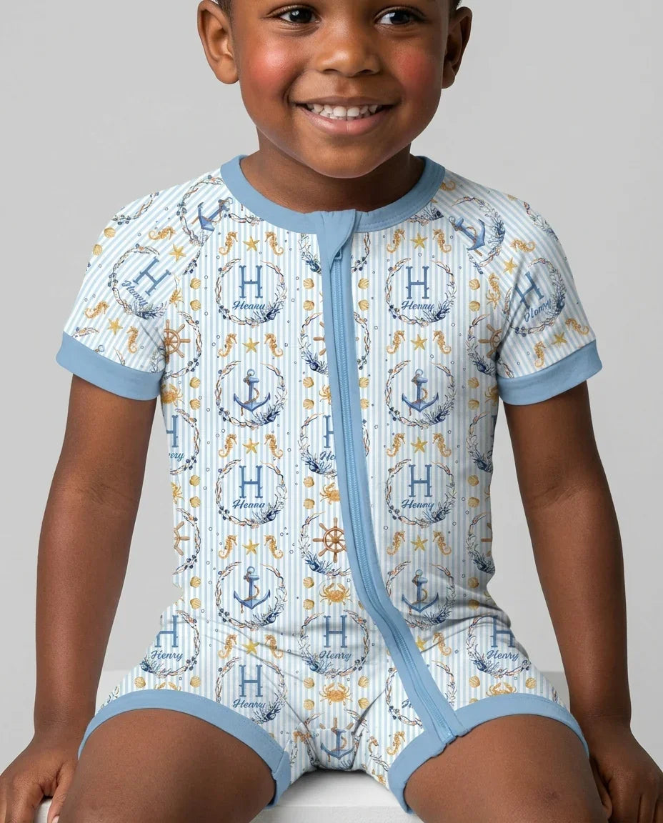 Bon Voyage Custom Name Bamboo Shorty Zippy