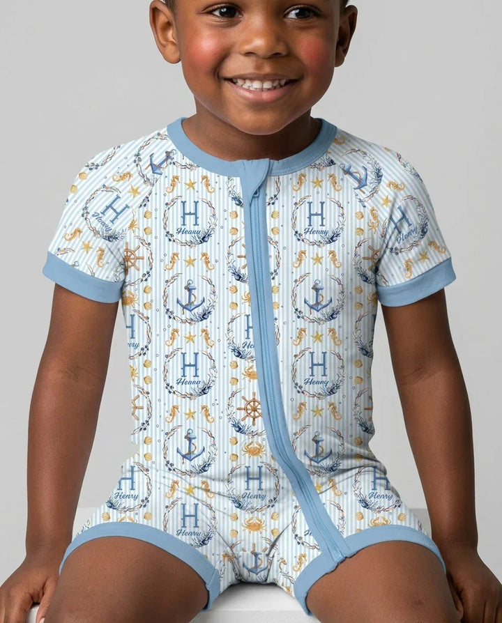 Bon Voyage Custom Name Bamboo Shorty Zippy