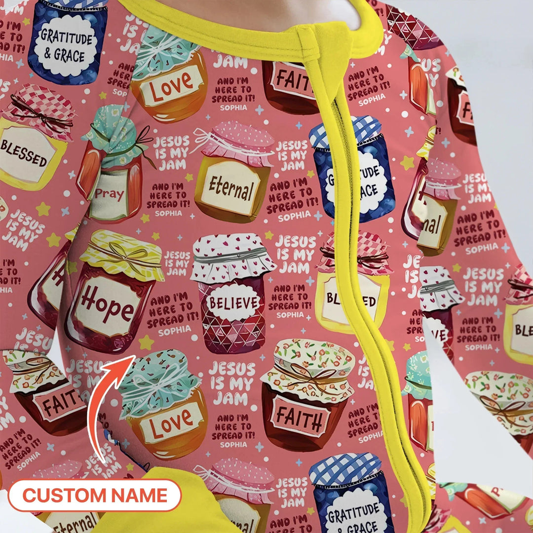 Jesus Is My Jam Custom Name Convertible Zippy , Jesus Is My Jam Custom Name Convertible Zippy - 0-3M
