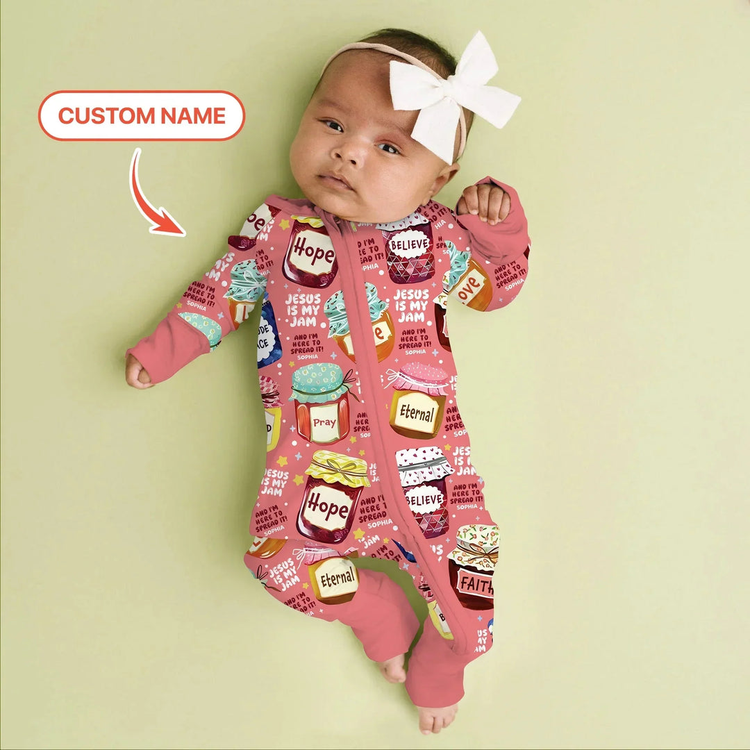 Jesus Is My Jam Custom Name Convertible Zippy , Jesus Is My Jam Custom Name Convertible Zippy - 0-3M