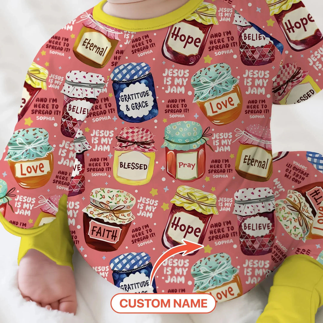 Jesus Is My Jam Custom Name Convertible Zippy , Jesus Is My Jam Custom Name Convertible Zippy - 0-3M