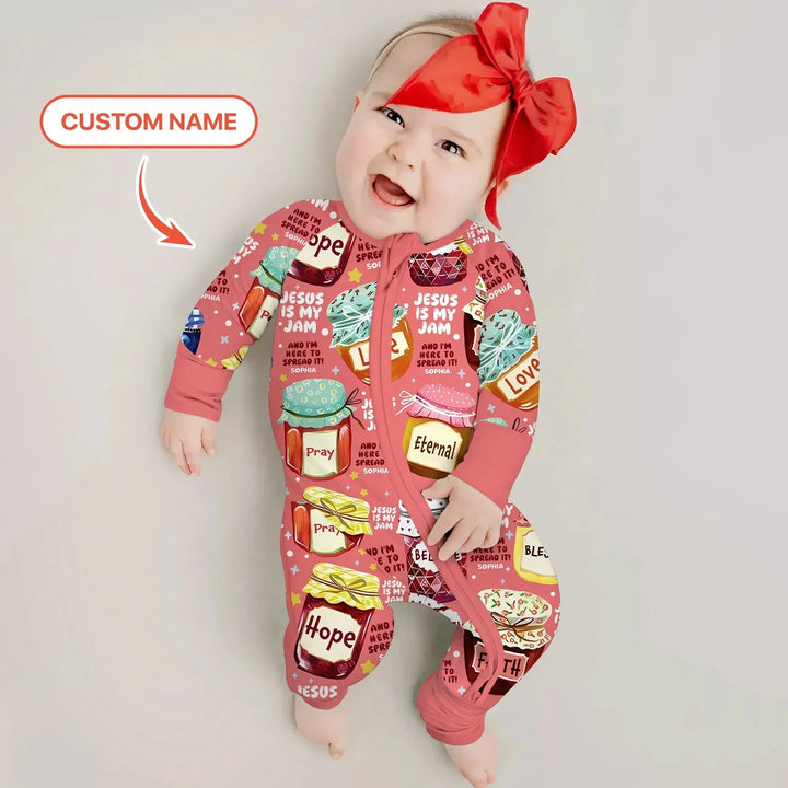 Jesus Is My Jam Custom Name Convertible Zippy , Jesus Is My Jam Custom Name Convertible Zippy - 0-3M