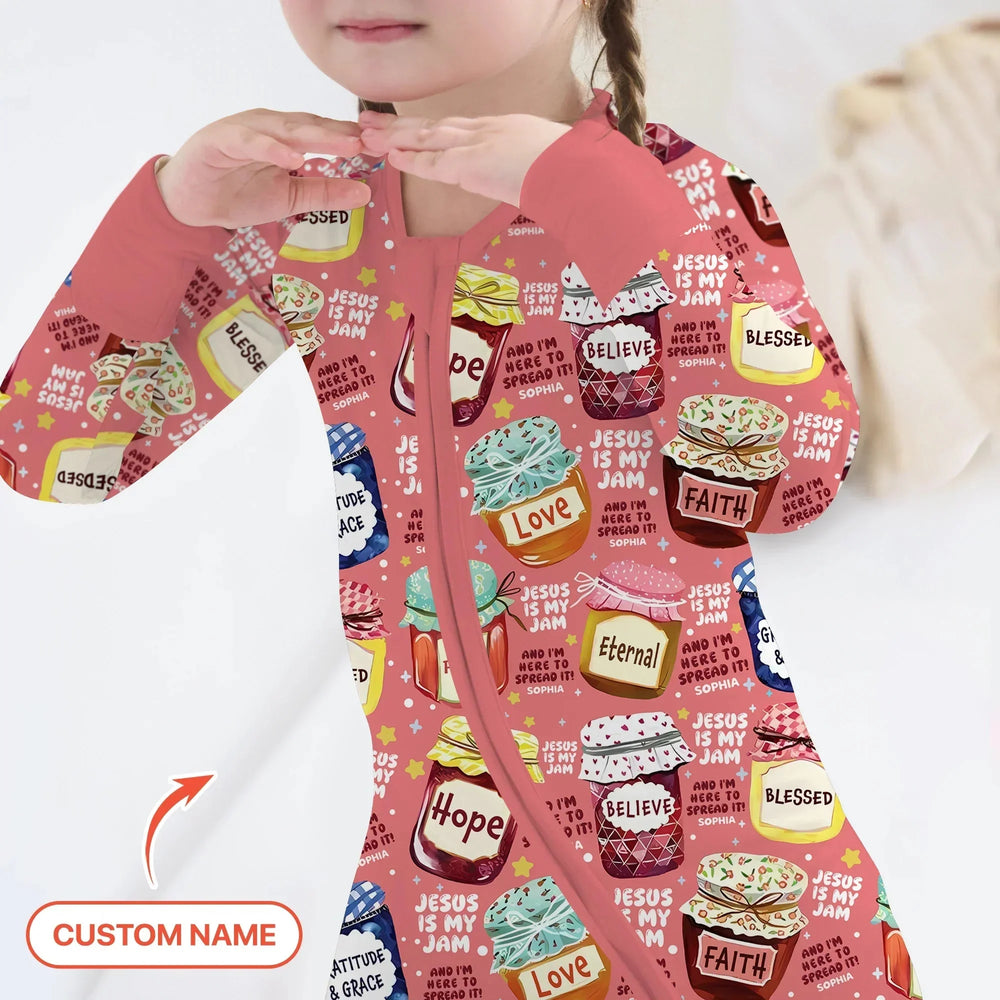 Jesus Is My Jam Custom Name Convertible Zippy , Jesus Is My Jam Custom Name Convertible Zippy - 0-3M