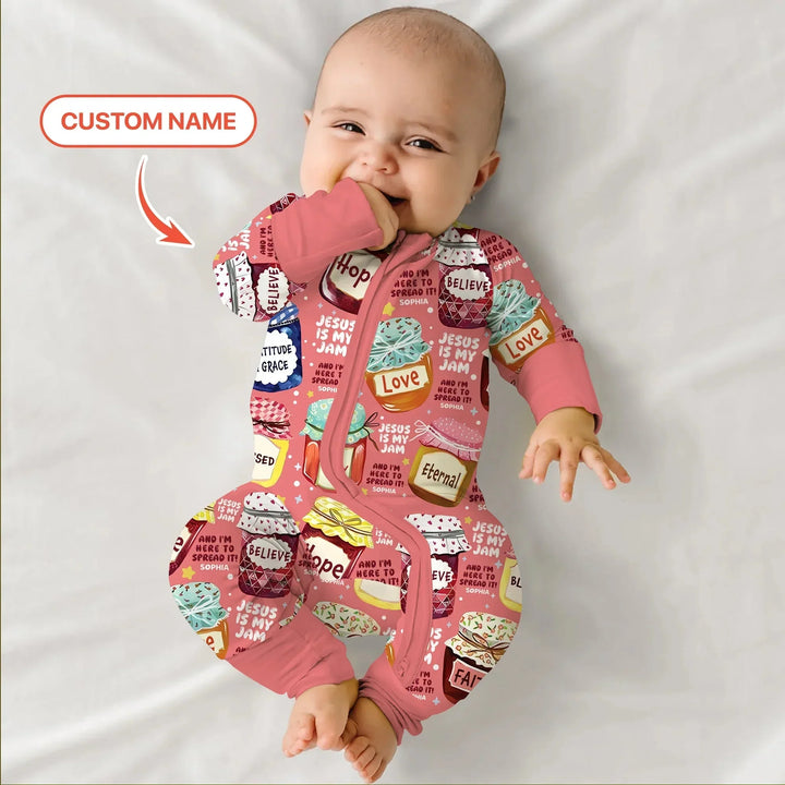 Jesus Is My Jam Custom Name Convertible Zippy , Jesus Is My Jam Custom Name Convertible Zippy - 0-3M