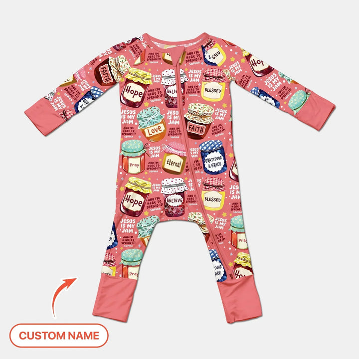 Jesus Is My Jam Custom Name Convertible Zippy , Jesus Is My Jam Custom Name Convertible Zippy - 0-3M
