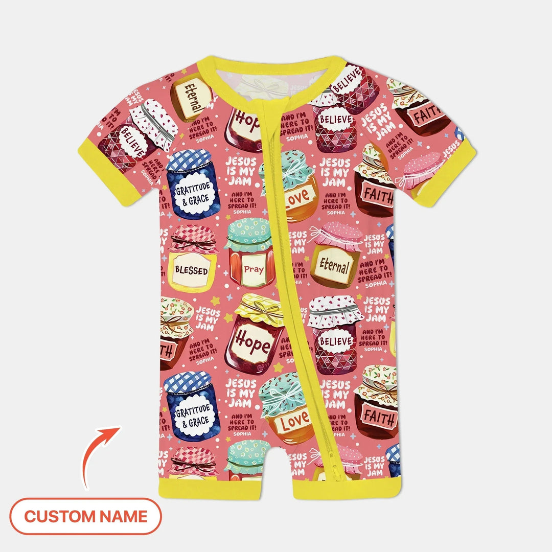 Jesus Is My Jam Custom Name Shorty Zippy , Jesus Is My Jam Custom Name Shorty Zippy - 0-3M