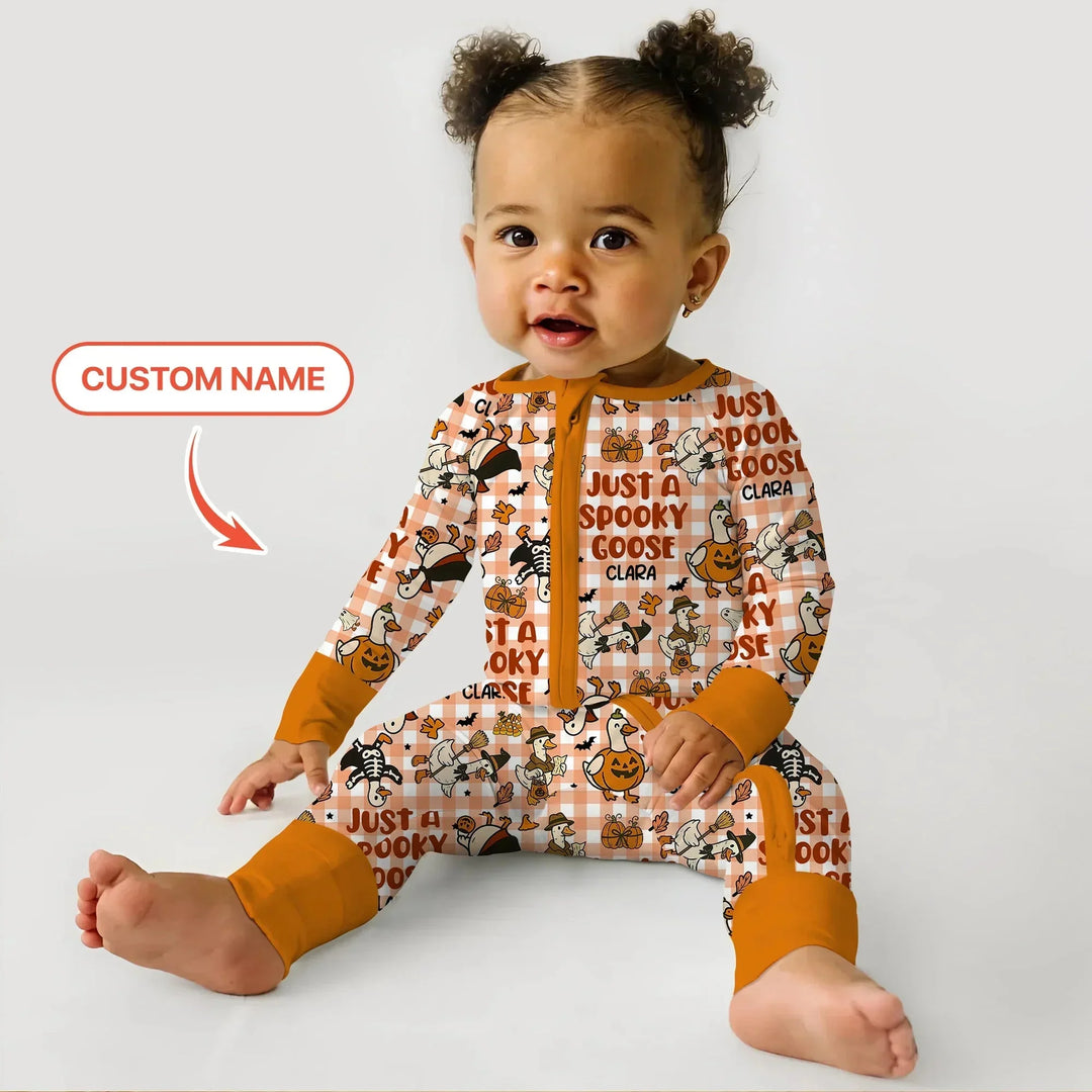 Just A Spooky Goose Custom Name Girl Version Convertible Zippy , Just A Spooky Goose Custom Name Girl Version Convertible Zippy - 0-3M