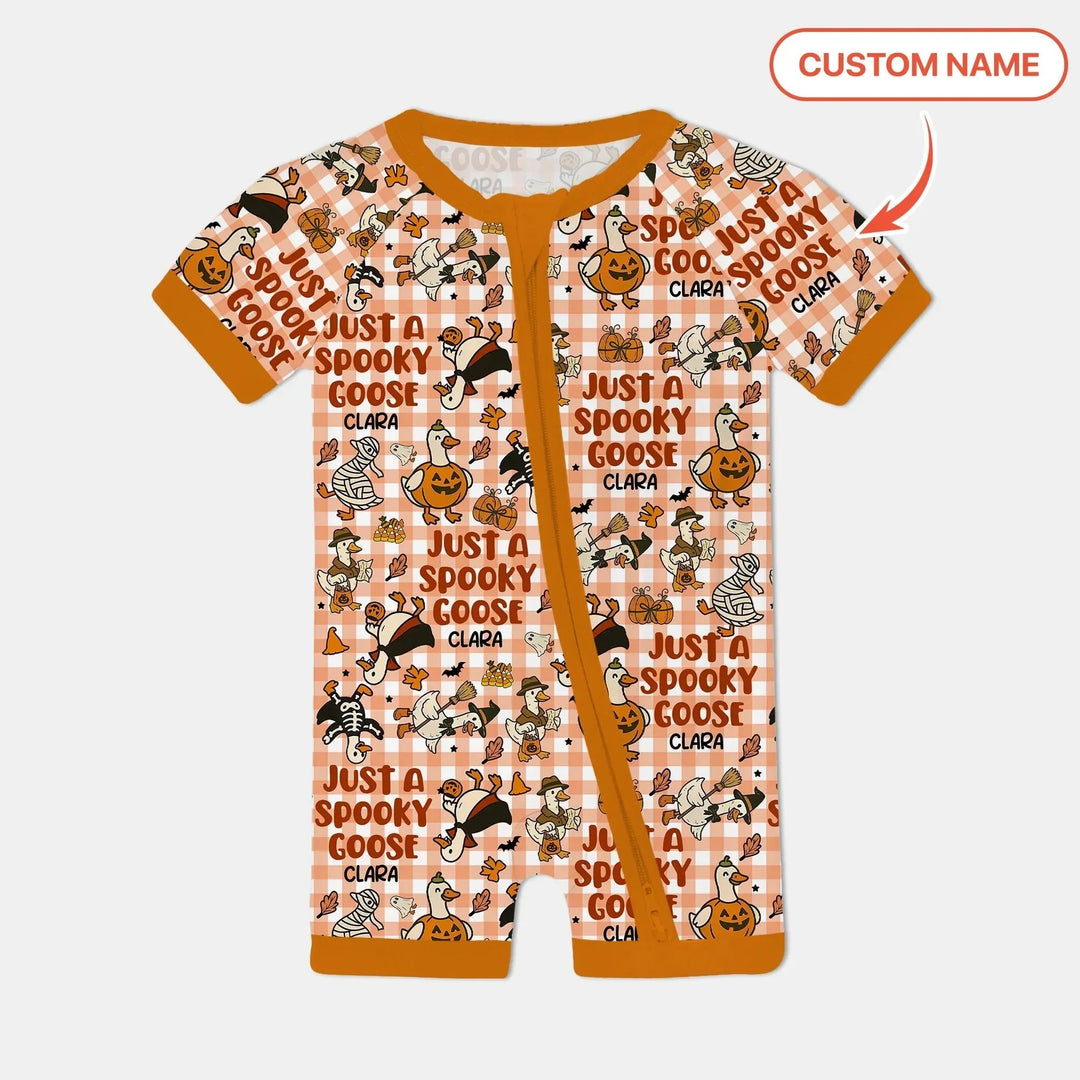 Just A Spooky Goose Custom Name Girl Version Shorty Zippy , Just A Spooky Goose Custom Name Girl Version Shorty Zippy - 0-3M