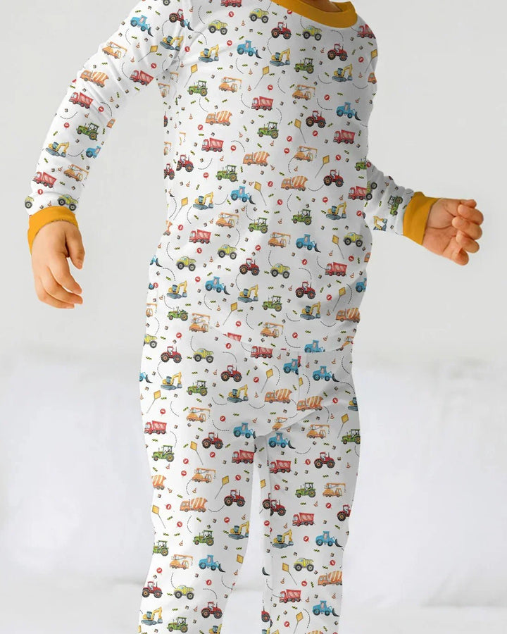 Little Construction Heroes Two Piece Long Sleeve Pajama Set , Little Construction Heroes Two Piece Long Sleeve Pajama Set - 12-18M