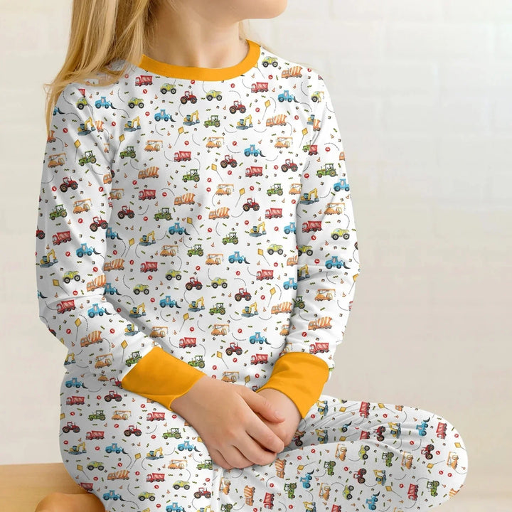 Little Construction Heroes Two Piece Long Sleeve Pajama Set , Little Construction Heroes Two Piece Long Sleeve Pajama Set - 12-18M