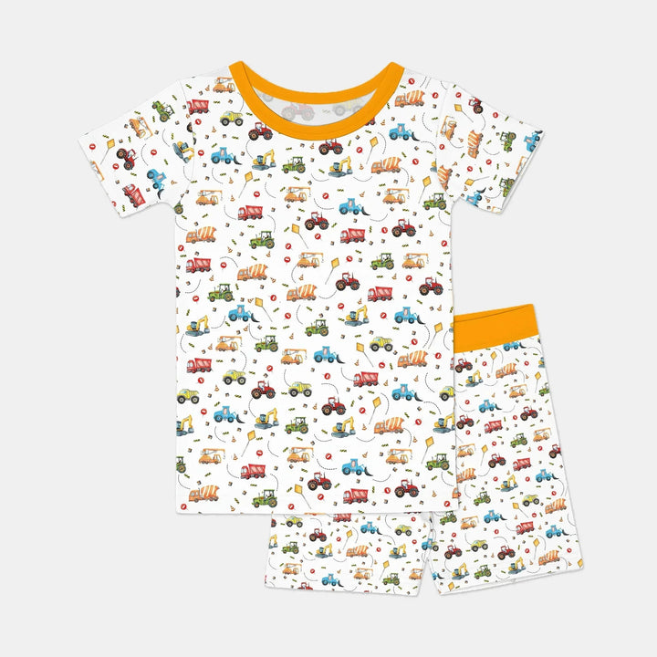 Little Construction Heroes Two Piece Short Sleeve Shorts Pajama Set , Little Construction Heroes Two Piece Short Sleeve Shorts Pajama Set - 12-18M