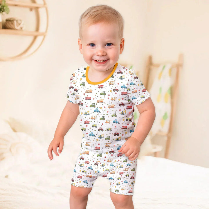 Little Construction Heroes Two Piece Short Sleeve Shorts Pajama Set , Little Construction Heroes Two Piece Short Sleeve Shorts Pajama Set - 12-18M