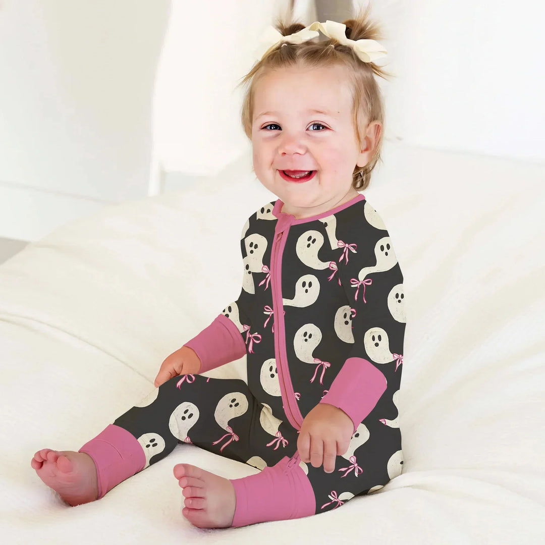 Little Ghosts Convertible Zippy For Halloween , Little Ghosts Convertible Zippy For Halloween - 0-3M