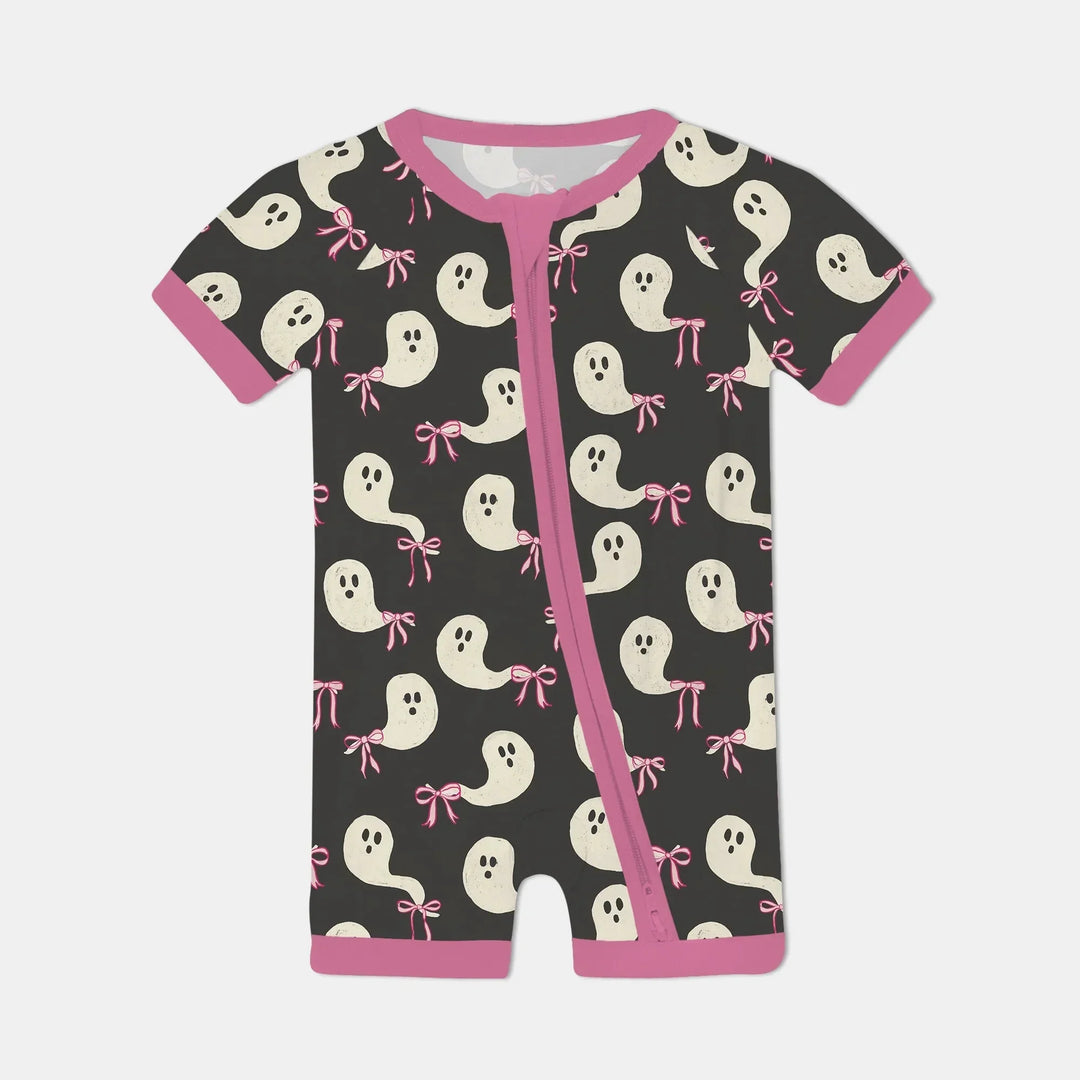 Little Ghosts Shorty Zippy For Halloween , Little Ghosts Shorty Zippy For Halloween - 0-3M