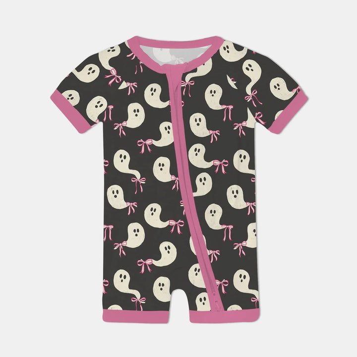 Little Ghosts Shorty Zippy For Halloween , Little Ghosts Shorty Zippy For Halloween - 0-3M