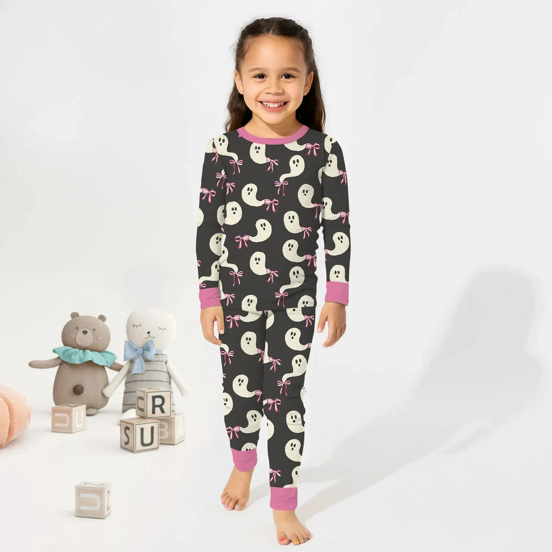 Little Ghosts Two Piece Long Sleeve Pajama Set For Halloween , Little Ghosts Two Piece Long Sleeve Pajama Set For Halloween - 12-18M