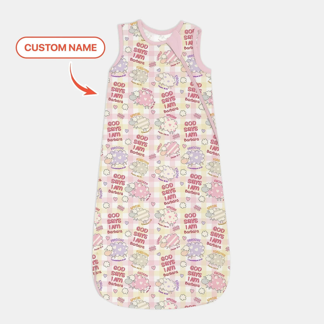 Little Lamb God Says I Am Custom Name Sleep Bag , Little Lamb God Says I Am Custom Name Sleep Bag - XS / 0.5 TOG