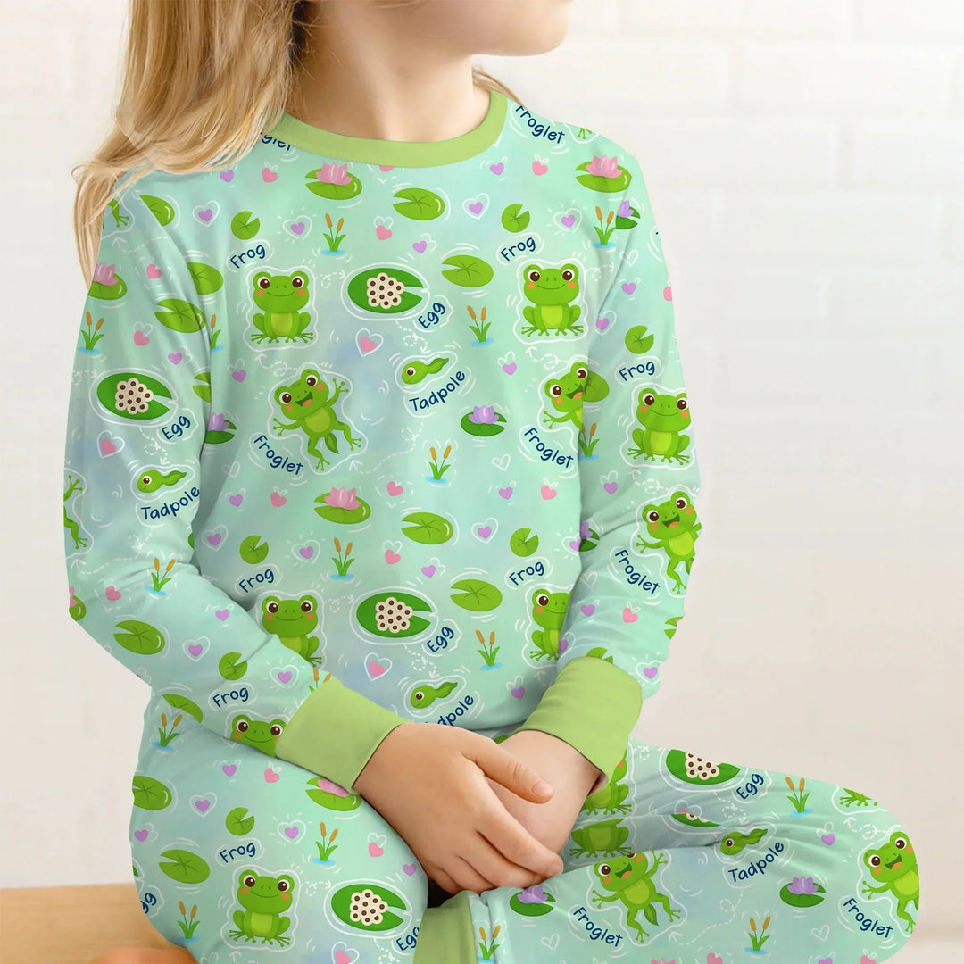 Little Wonders From Tadpole to Frog Two Piece Long Sleeve Pajama Set , Little Wonders From Tadpole to Frog Two Piece Long Sleeve Pajama Set - 12-18M