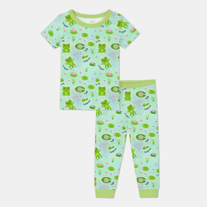 Little Wonders From Tadpole to Frog Two Piece Short Sleeve Pajama Set , Little Wonders From Tadpole to Frog Two Piece Short Sleeve Pajama Set - 12-18M