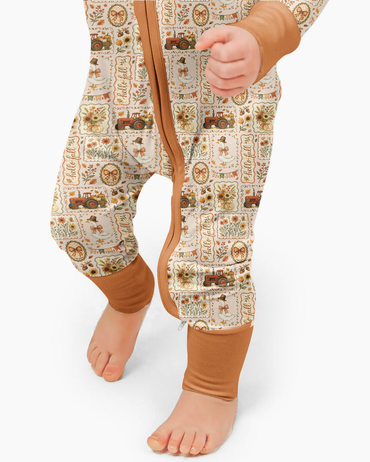 Farmhouse Fall Goose Family Matching Bamboo Convertible Zippy