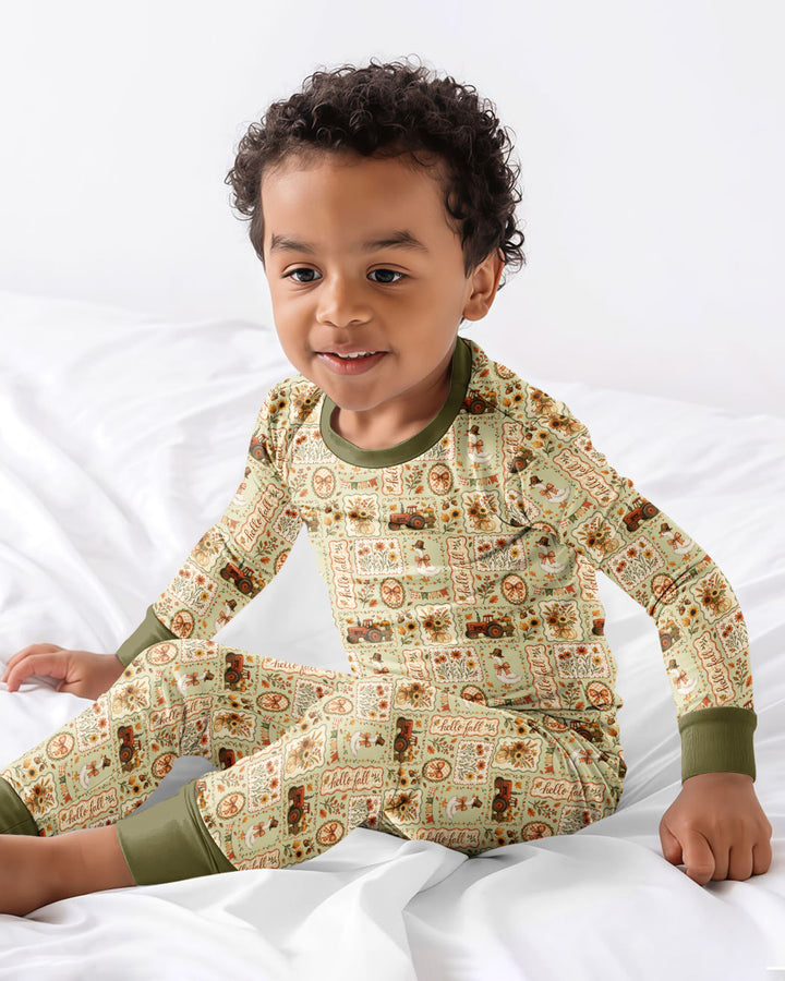 Template Bamboo Two Piece Long Sleeve Pyjamas Set
