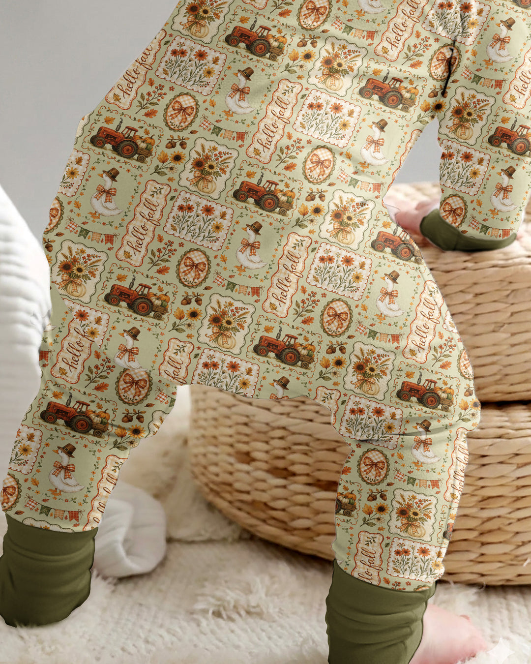 Farmhouse Fall Goose Family Matching Bamboo Convertible Zippy